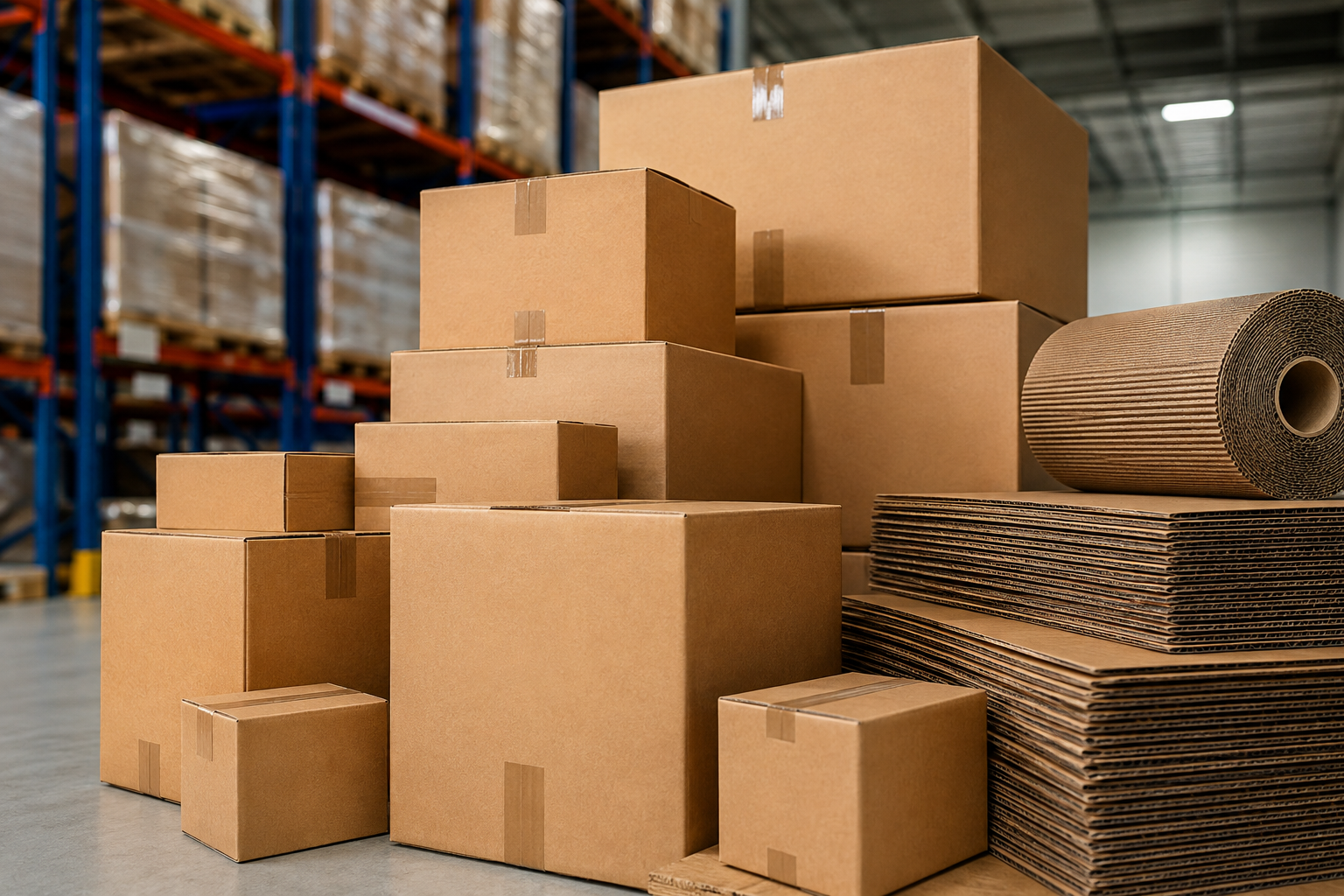 Cajas de cartón corrugado para protección, almacenamiento y distribución industrial